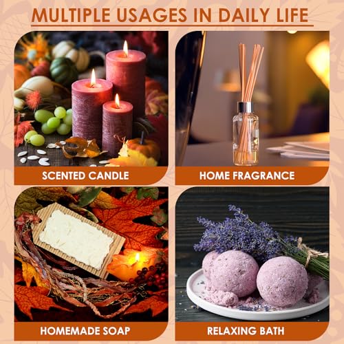 ARVIDSSON Autumn Fragrance Oil Set, Fall Essential Oils for Diffuser | Pumpkin Spice, Cinnamon, Spiced Cider, Snickerdoodle, Autumn Wreath, Pine, Cozy Aromatherapy Oils Gift, 6x10ml - color: Orange