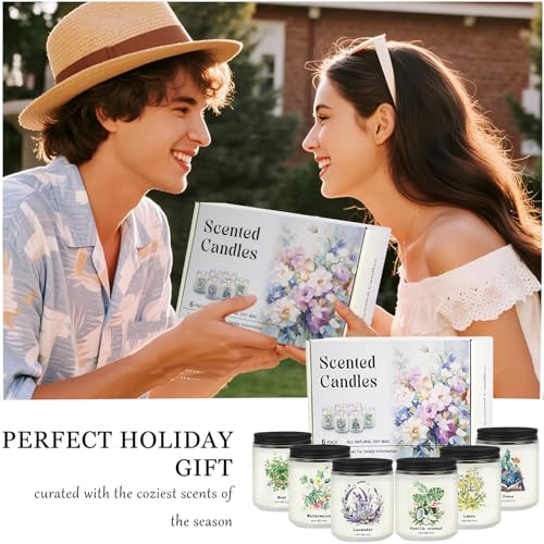 Scented Candles Gift Set for Home - 6 Pack 42oz Soy Candles Non Toxic | 300h Long Lasting Burn Time, Herbal and Fruity Aromatherapy Candles Gift for Women, Brithday, Housewarmings, Holidays