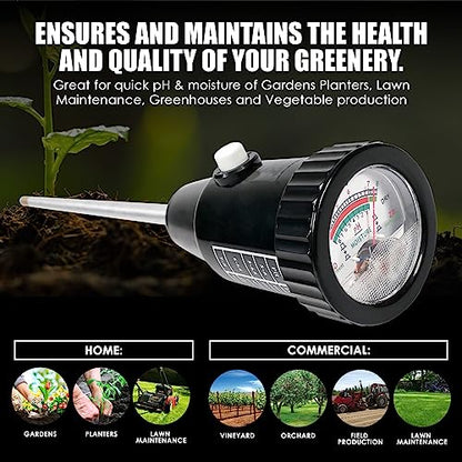 2-in-1 Soil PH Meter Digital Soil pH Moisture Sensor Meter | 295mm Long Electrode Ph Checker and Humidity Test Gardening Tool Kits for Plant, Indoor & Outdoor Plants, Garden, Lawn, Farm