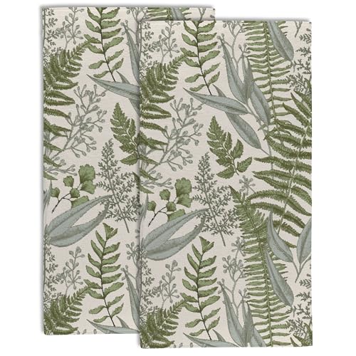 Green Fern Leaves Hand Towel for Bathroom Set of 2,Watercolor Botanical Plant Leaves Bathroom Hand Towel,Soft Absorbent Decorative for Hotel Home Decor - color: Color6