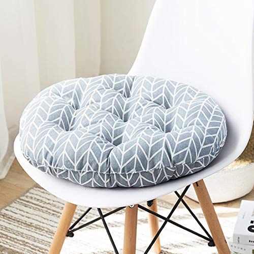 vctops Bohemian Soft Round Chair Pad Garden Patio Home Kitchen Office Seat Cushion Grid Blue Diameter 16" - color: Grid Blue, style: Diameter 16 Inch