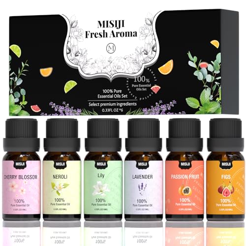 Essential Oils Set-Essential Oils for Diffuser for Home,Diffuser Oils Scents for Aromatherapy,Laundry,Candle&Soap Making,Humidifiers 6 X 10ML - color: Pitch Black
