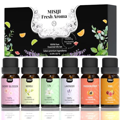 Essential Oils Set-Essential Oils for Diffuser for Home,Diffuser Oils Scents for Aromatherapy,Laundry,Candle&Soap Making,Humidifiers 6 X 10ML - color: Pitch Black