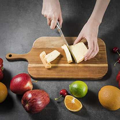 Wood Cutting Board Set with Handle for Kitchen Large and Small Long 2 Packs Acacia Wooden Kitchen Cutting Boards for Meat, Cheese, Bread,Vegetables Fruits- Charcuterie Board Serving Board - style: Small+Large