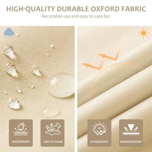 Outdoor Chair Cushions Set of 2, 19"x19" Tufted Outdoor Seat Cushions, Waterproof Patio Furniture Cushions,Beige - color: Beige