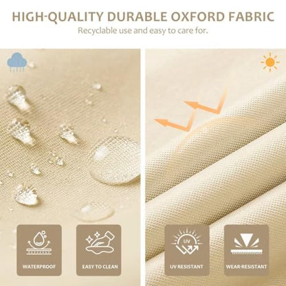 Outdoor Chair Cushions Set of 2, 19"x19" Tufted Outdoor Seat Cushions, Waterproof Patio Furniture Cushions,Beige - color: Beige