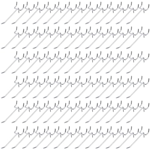 100 Pcs Peg Board Hooks Stainless Steel Pegs,4 Inch,Silver | Fits 1/8 1/4 Inch Pegboard Holes, Garage Wall Organizer Accessories, Heavy Duty Hanging Pegs for Tools Workshop Displays - color: Silver, size: 4 Inch