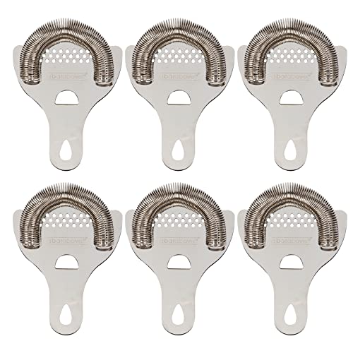 A Bar Above Hawthorne Strainer Set, Professional, Stainless Steel, 6 Pack | High Density Spring Coil, Mirrored Finish Filter Tool, For Boston Shakers and Mixing Glasses, Bar Team Kit, Kitchen Essential - color: Stainless Steel, size: 6 Strainers