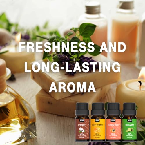 Fruity Essential Oils for Diffuser for Home,Diffuser Oils for Candle Making, Laundry,Humidifier,Aromatherapy Oils Scents,6 * 10ML - color: Black