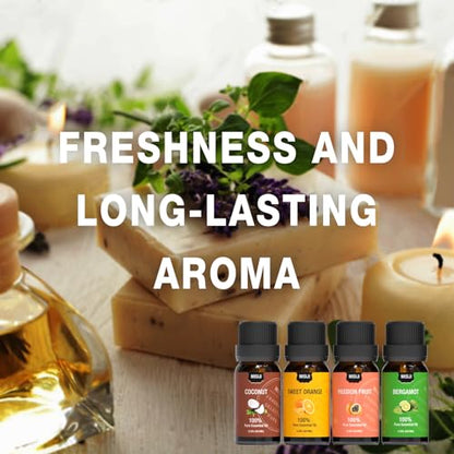 Fruity Essential Oils for Diffuser for Home,Diffuser Oils for Candle Making, Laundry,Humidifier,Aromatherapy Oils Scents,6 * 10ML - color: Black
