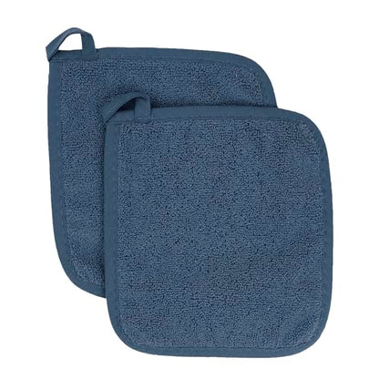 RITZ Terry Potholder & Hot Pad: Unparalleled Heat Resistant, Durable 100% Cotton – Ergonomically Designed for Optimal Grip – Easy-Care Machine Washable – 2-Pack, Midnight - color: Midnight, size: 2-Pack