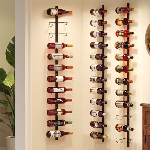 X-cosrack DIY 12 Bottles Wall Mounted Wine Rack, Detachable Wine Storage Organizer, Used Alone or A Set of 4, Wall Wine Display, for Kitchen, Dining Room, Bar, Wine Cellar - size: 1 Pack (12 Bottles)