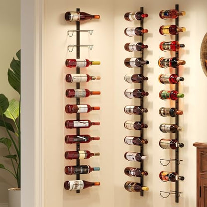 X-cosrack DIY 12 Bottles Wall Mounted Wine Rack, Detachable Wine Storage Organizer, Used Alone or A Set of 4, Wall Wine Display, for Kitchen, Dining Room, Bar, Wine Cellar - size: 1 Pack (12 Bottles)