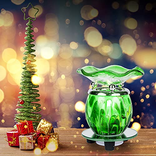 3 in 1 Electric Oil Warmer Scented Wax Warmer Wax Melt Warmer Melter Fragrance Wax Burner(LW-Green2) - color: Lw-green2