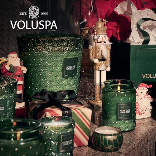 Voluspa Noble Fir Garland, Large Candle Jar, 18oz, Coconut Wax Blend, Scented Candles for Home, 100 Hour Burn Time, Poured in the USA - color: 16 - Noble Fir Garland