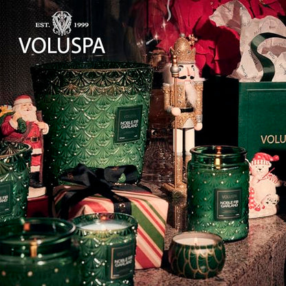 Voluspa Noble Fir Garland, Large Candle Jar, 18oz, Coconut Wax Blend, Scented Candles for Home, 100 Hour Burn Time, Poured in the USA - color: 16 - Noble Fir Garland