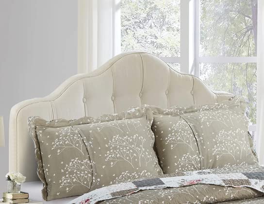 Brilliant Sunshine Pink Roses & Grey Toile Pillowshams Set, 20"x26"+2" | Patchwork Design, Quilted Standard Pillowcases, Washable Scallop Edge Pillow Covers, Pack of 2 - color: Rose Grey, size: 20 x 26 inches
