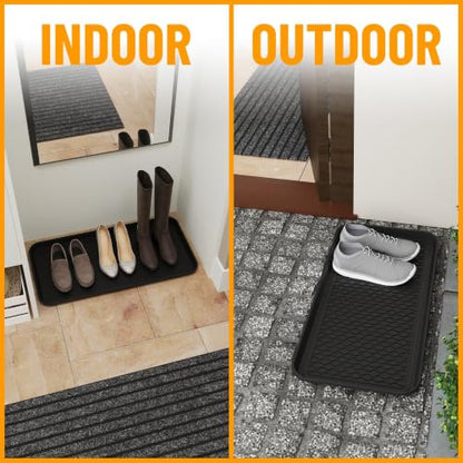 14x28 in Multi Purpose Boot Tray Waterproof Shoe & Pet Feeding Spill Tray | Litter Box & Pee Pad Holder, Painting & Planting Mat, 1.2" Raised Edge Floor Protection