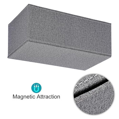 Sumnacon Tissue Box Cover Rectangle Linen Tissue Box, Stylish Tissue Box Holder with Magnetic Bottom,Decorative Tissue Cover for Bathroom Living Room Toilet Table Desk Office Car, Grey | Elegant Tissue Box Cover Rectangular,Decorative Tissue Covers for Ba