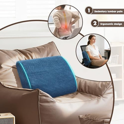 Large Lumbar Cushion Lumbar Support Pillow, Ergonomic Lumbar Pillow with Machine Washable, Help Relieve Pain of Back, Lumbar, Tailbone and Sciatic Nerve Support. (Navy) - color: Navy