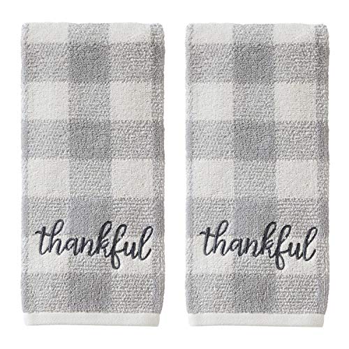 SKL Home by Saturday Knight Ltd. Thankful Plaid Hand Towel (2-Pack), Gray - color: Thankful Plaid