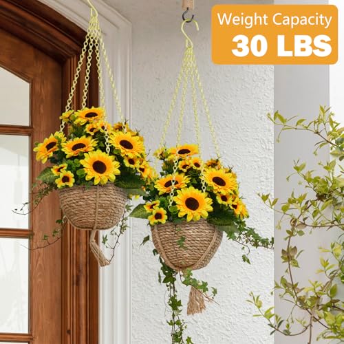 garini 3 Pack, 23 Inch Hanging Baskets Chain, Gold Hanging Chains with Hooks Flower Pot Chain Replacement Plant Hangers for Planters, Bird Feeders and Lanterns - color: Gold, size: 3P