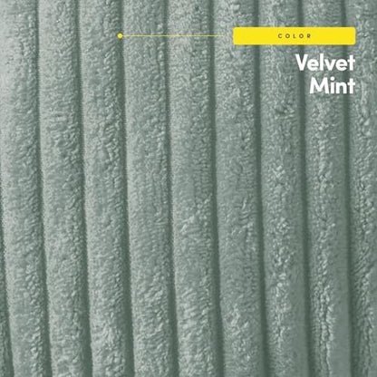 Rocking Chair Cushion Premium Tufted Pads Non Skid Slip Backed Crushed Velvet Cover Set of Upper and Lower with Ties, 21 in x 17 in | 17 in x 17 in, Velvet Mint - color: Velvet Mint, style: 21" X 17"/17" X 17" (Pack of 1)