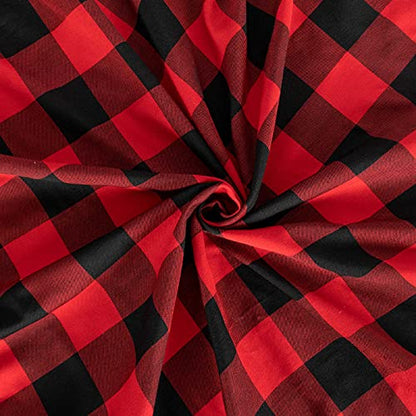 ShinyBeauty Checked Square Tablecloth 54x54-Inch Red and Black Buffalo Plaid Tablecloth Washable Cotton Table Cover Gingham Tablecloth for Dining Room Table Linen Christmas - color: Black & Red, size: 54" x 54" (Square)