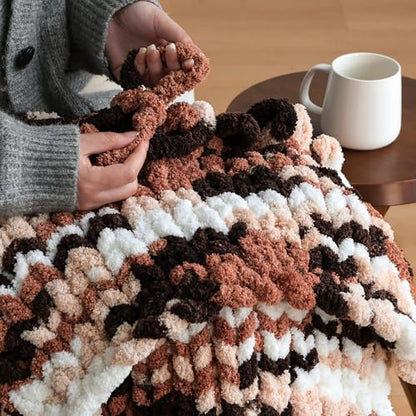 Jumbo Chunky Yarn for Hand Knitting - Super Thick Chenille Chunky Yarn for Crocheting - Extra Soft Bulky Fluffy Blanket Big Yarns 8 Jumbo Pack (27yds,8 oz Each Skein) - color: Forest Afternoon