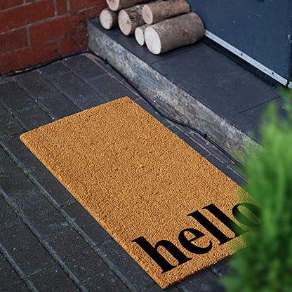 Calloway Mills 102612436NBB Vertical Hello Doormat, 24" x 36", Natural/Black - color: Natural/Black, size: 2' x 3' (Rectangular)