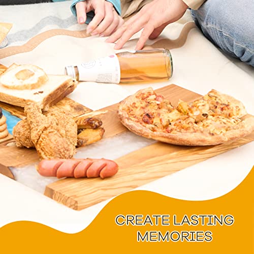 Italian Olive Wood luxury Cheese board with Resin, Charcuterie board, Chopping and Cutting Board for Meat Vegetable & Fruit, Wooden Epoxy Serving Board (White) - color: White