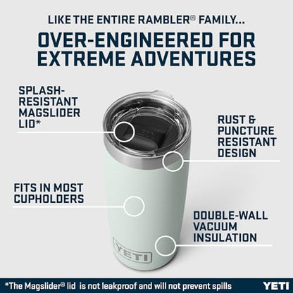 YETI Rambler 10 oz (295 ml) Tumbler with Removable Magslider Lid, Stainless Steel Vacuum Insulated Coffee Cup, Ridgeline - color: Ridgeline