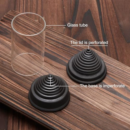 Hourglass Backflow Incense Burner Waterfall Incense Holder Bracket Glass Windproof Cover Provides 20 Counter Flow Incense Cones for Yoga Office Home Decoration Odor Elimination