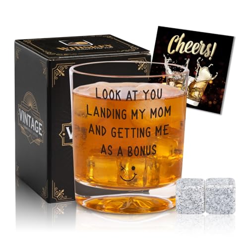 Ithmahco Bonus Dad Gifts for Fathers Day, Fathers Day Whiskey Gifts for Stepdad, Birthday Gift for Stepdad, Step Dad Gift from Daughter Son, Bonus Dads Presents, Stepdads Whiskey Bourbon Glasses - color: bonus dad