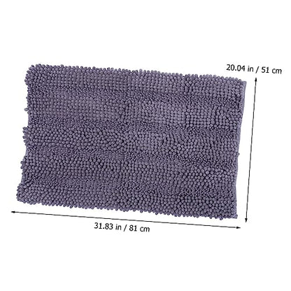 Garneck Chenille Extra Thick Non Slip Bath Rug Mat for Entryway Structure Machine Washable and Highly Absorbent Deep Grey - color: Dark Grey