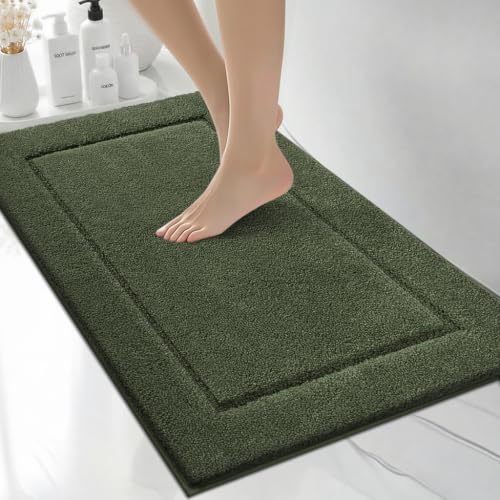 Extra Soft Bathroom Rug 20" x 30", Bath Mat, Throw Rug for Kitchen | Non Slip, Absorbent and Quick Drying, Absorbent, Washable Rug for Bathtub, sink, Shower, Bedroom, Laundry, Floor - color: Sage Green, size: 20" x 30"