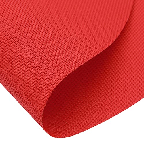 SHACOS Large Size Wedge Shape Placemats with Centerpiece Round Mat Set of 5 Round Table Place Mats Washable Dining Table Placemats Reversible, Red - color: Red