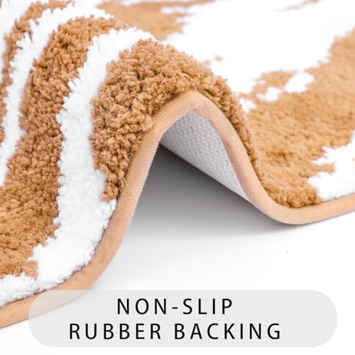 Bath Rug Mat Non Slip,Marble Indoor Doormat,20"x32" | Small Area Rug,Rubber Backed,Soft microfiber,Absorbent,Machine Washable,Bathroom,Entryway,Kitchen,Hallway - color: Beige White1