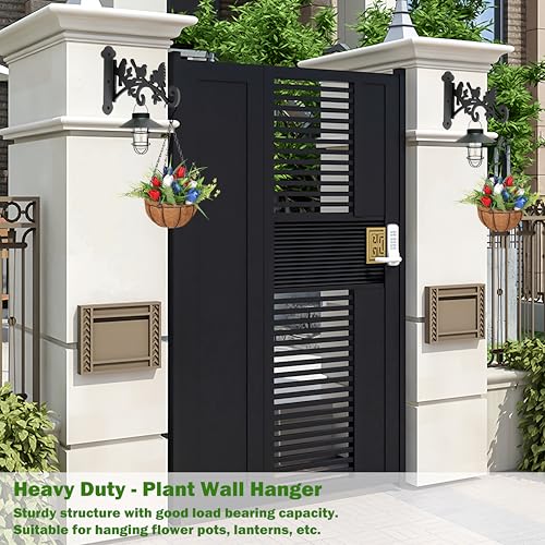 4Pcs-9in Plant Hanger Hook,Outdoor-Indoor Heavy Duty Metal Plant Bracket | Metal Plant Bracket Hook for Outdoor or Indoor Hanging Flower Baskets Lantern Laser Cutting Technology. One-Piece Molding - size: 9 Inch, style: Bird Shaped-4pack