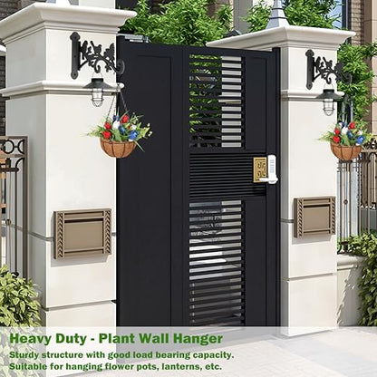 2Pcs Hanging Plant Hanger Outdoor 12in Wall Hooks Metal Plant Bracket Hook | Heavy Duty Metal Plant Bracket Hook for Hanging Flower Baskets, Wind Chime, Bird Feeder, Integrated Laser Cutting - size: 12 Inch, style: Bird Shaped-2pack