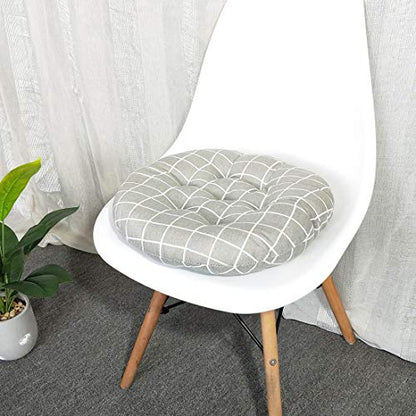 vctops Bohemian Soft Round Chair Pad Garden Patio Home Kitchen Office Seat Cushion Grid Grey Diameter 16" - color: Grid Grey, style: Diameter 16 Inch