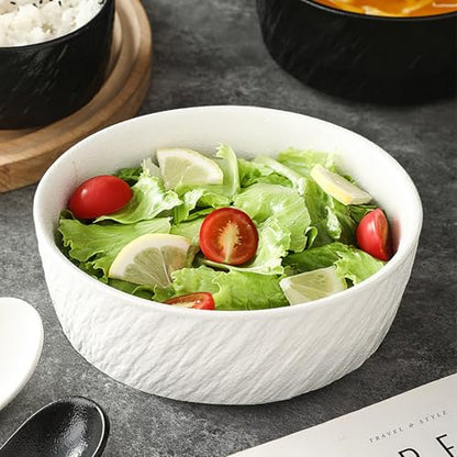 AOSIFIEL Ceramic Dinnerware set with Mugs for 4, 20 pcs, Dish set for 4, Porcelain Plates and Bowls Sets, White Dishware Sets Stoneware Dinner Plates Sets Platos de Cocina Vajilla - color: White Rock-Textured with Mug（20pcs）