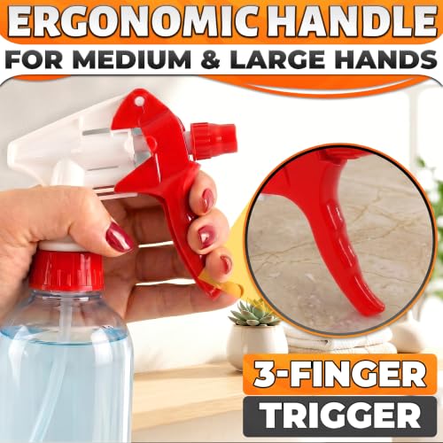 Spray Bottle Nozzle Replacement 12 Pack, Fits 8-32oz Bottles (Red) | Replacement Trigger Sprayer Heads for Bottles; Fits 28-400 Thread, Trim-to-Fit Tube; for Cleaning, Garden & Pet Carefor - color: 12 Pcs Red