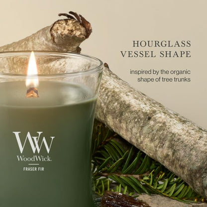 WoodWick Fraser Fir Medium Hourglass Candle,10 Oz - color: Fraser Fir, size: 9.7oz