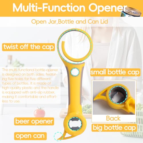 Oneleaf 3-in-1 Kitchen Tool Set, Bottle Opener, Ice Cream Scoop, Vegetable Peeler, Non-Slip Silicone Handle, Stainless Steel Blade, for Home, Camping, Travel, Easy Grip & Effortless Use
