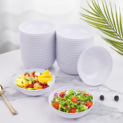 bUCLA 50Pack 12oz White Plastic Bowls - Disposable White Plastic Salsa Bowls Premium Heavy Duty - Ideal for Wedding &Party - color: White, size: 10oz