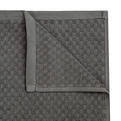 COTTON CRAFT Amazing Kitchen Towels - 8 Pack 100% Cotton Waffle Terry Towel | Charcoal - 16x28 Euro Café Waffle Weave Dish Towels - Soft Absorbent Quick Dry Low Lint Reusable Pantry Bar Cleaning Cloth - color: Charcoal, size: 8 Pack