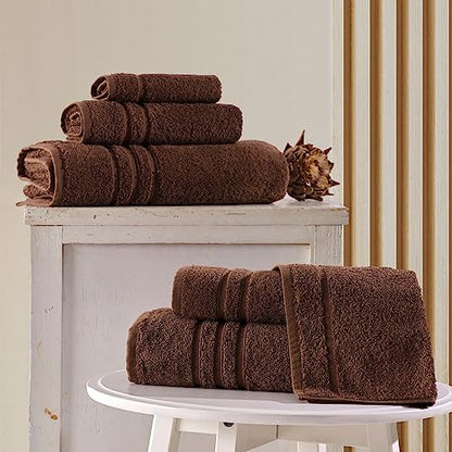 Hawmam Linen Personalized Towels - Customized Turkish Cotton Towel Set, Monogrammed Towels with Initial, Name & Embroidery, Idea for Weddings, Bridal Showers, Anniversaries, for Couples - Brown - color: Brown
