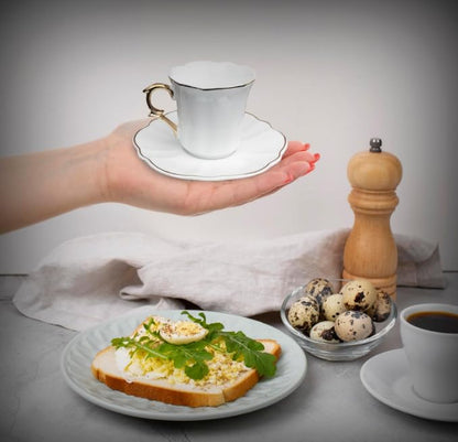BTaT- Porcelain Espresso Cups Set, 3 oz, 6 Set, Small Coffee Mugs with Gift Box - color: White with Gift Box, size: Set of 6