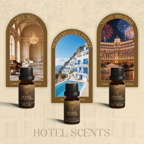 SALUBRITO Hotel Diffuser Oils Gift Set, Hotel Essential Oil for Diffuser, Luxury Fragrance Oils Inspired By 5-Star Classic Hotel Scents, Gift for Women & Men, Candle, Soap Making Scents - color: Gold